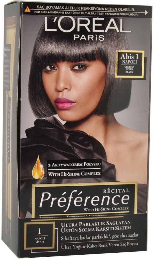 Loreal Recital Preference 1 Napoli Siyah Saç Boyası