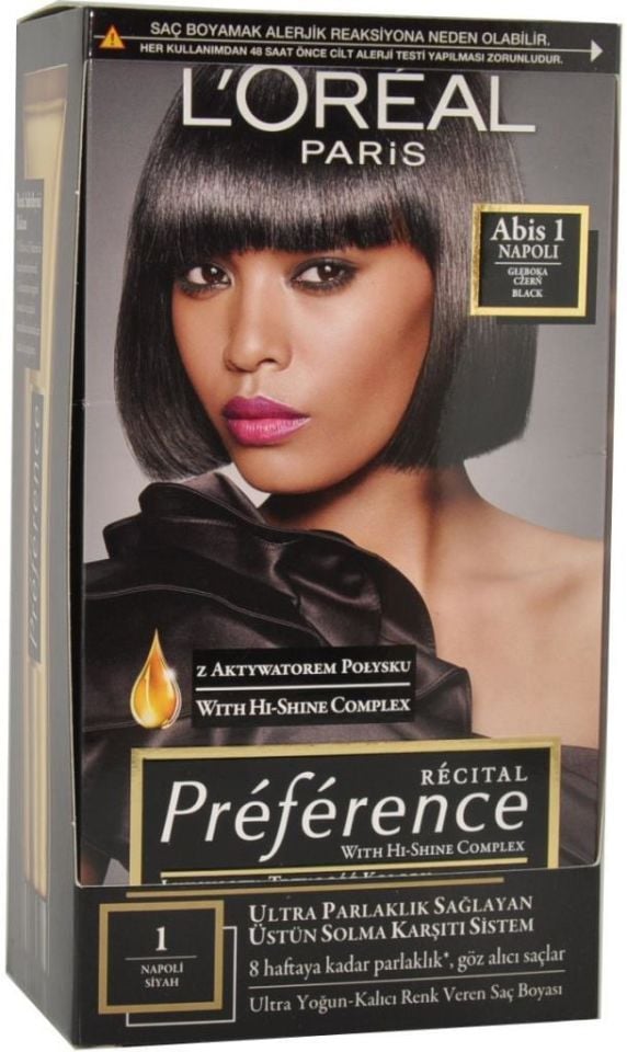 Loreal Recital Preference 1 Napoli Siyah Saç Boyası