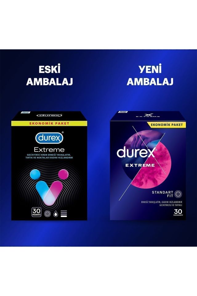 Durex Extreme Geciktiricili ve Tırtıklı Prezervatif 30 lu skt:06/28