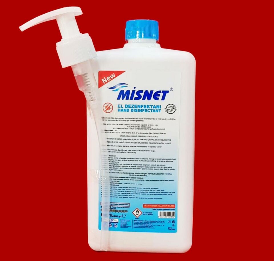 Misnet El Dezenfektanı 1000 Ml %70 Alkol Bazlı Pompalı