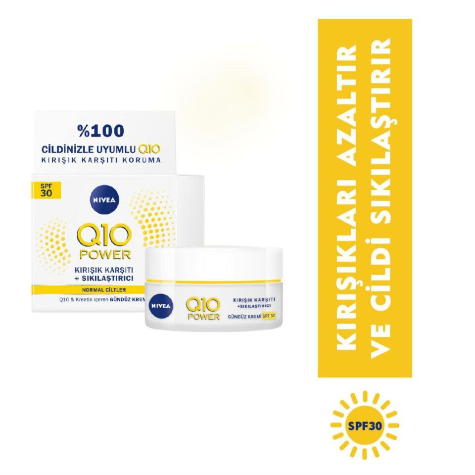 Nivea Q10 Kırışık Karşıtı Yüksek Güneş Korumalı Gündüz Kremi Gkf30 50 Ml