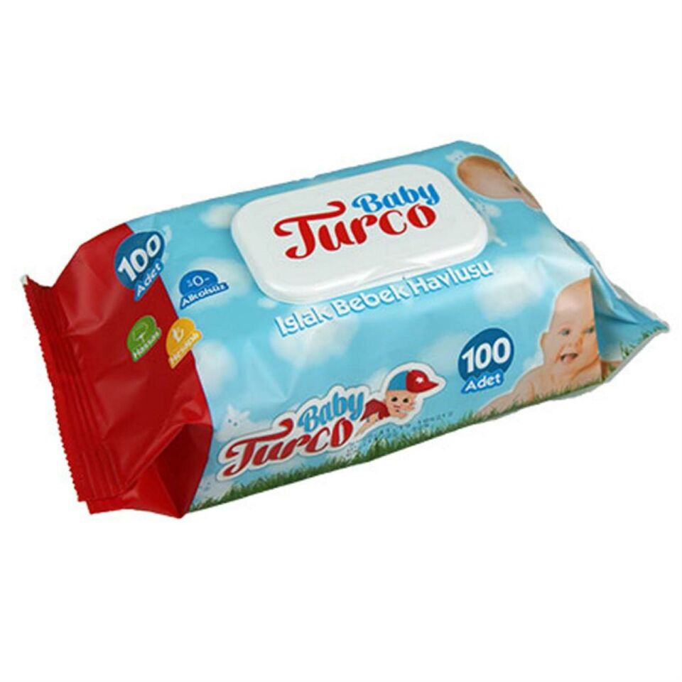 Baby Turco Islak Havlu Mendil Klasik 100 Yaprak Kapaklı