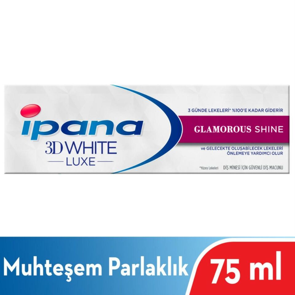 İpana 3 Boyutlu Beyazlık Luxe 75 ml Glamorous Shine Muhteşem Parlaklık Diş Macunu