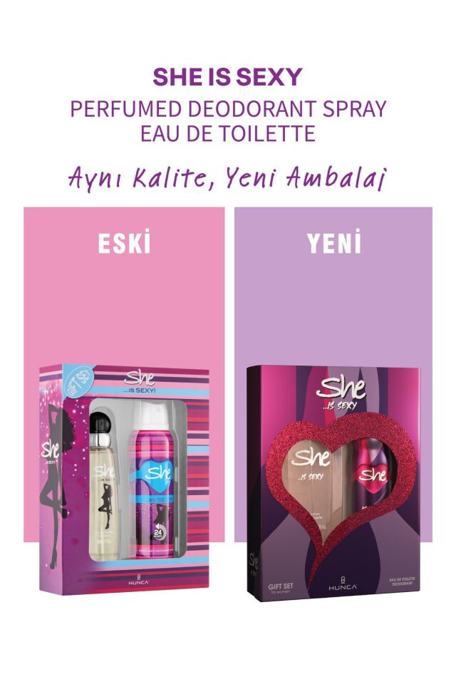 She Sexy 50ML Edt ml + Deodorant Bayan Parfüm Set Yeni