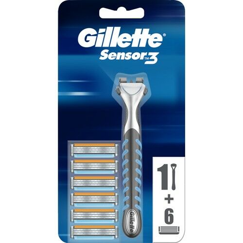 Gillette Sensor3 Tıraş Makinesi + 6 Yedek Tıraş Bıçağı