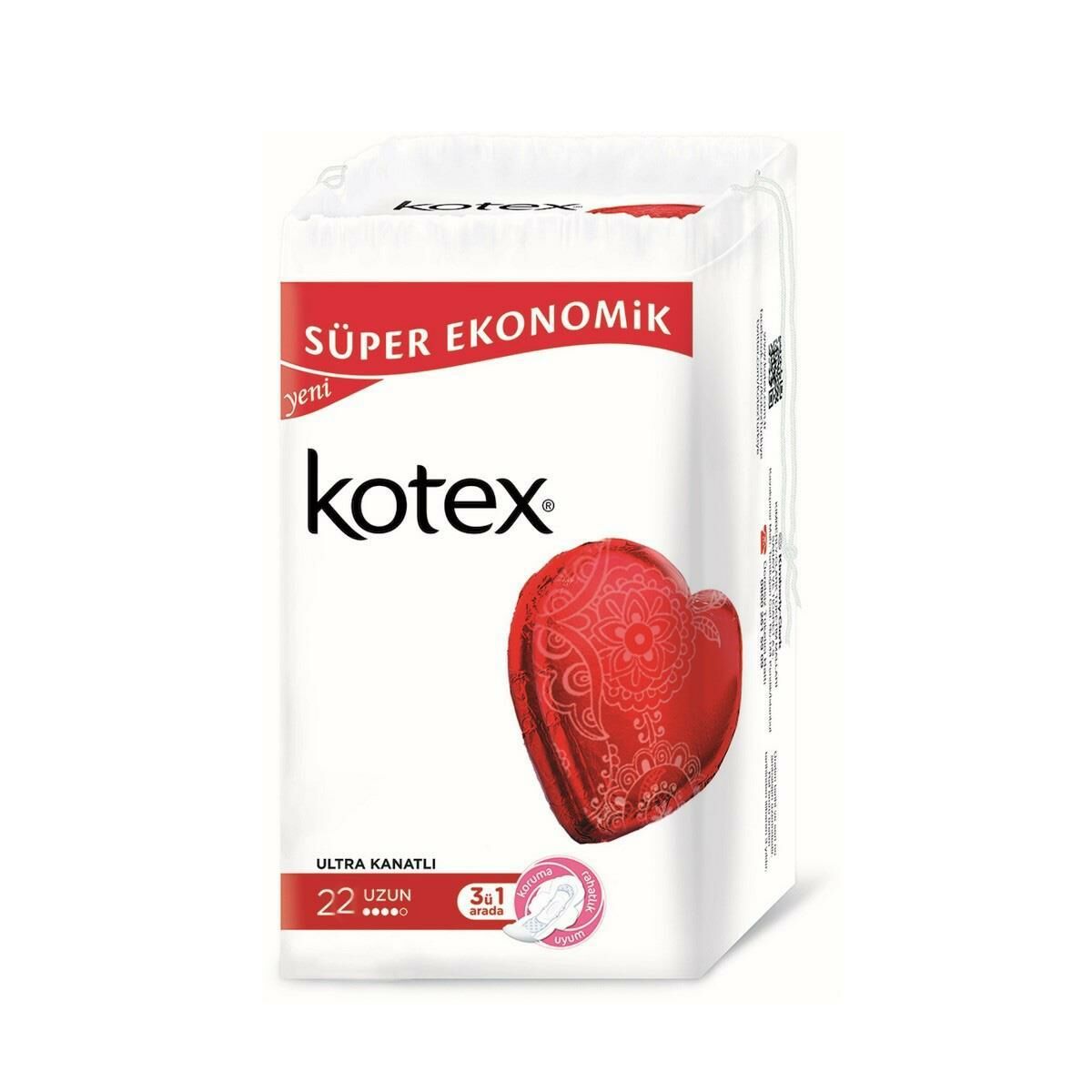 Kotex Ped Ultra Kanatlı Uzun 22 Adet