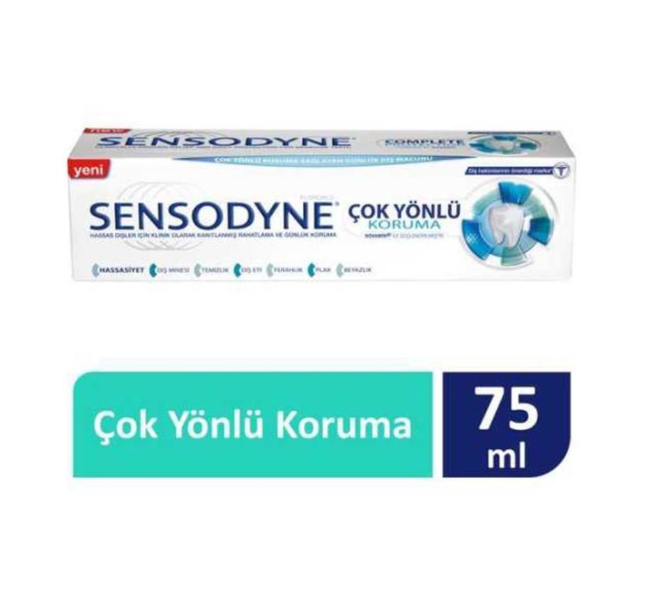 Sensodyne Çok Yönlü Koruma Diş Macunu 75 ml + Diş Fırçası + Çanta