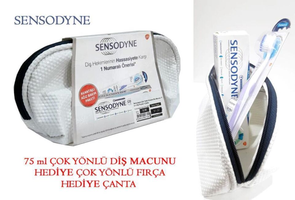 Sensodyne Çok Yönlü Koruma Diş Macunu 75 ml + Diş Fırçası + Çanta