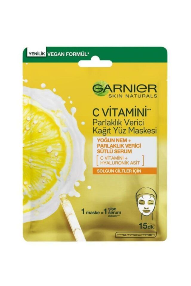 Garnier C Vitamini Parlaklık Verici Kağıt Yüz Maskesi