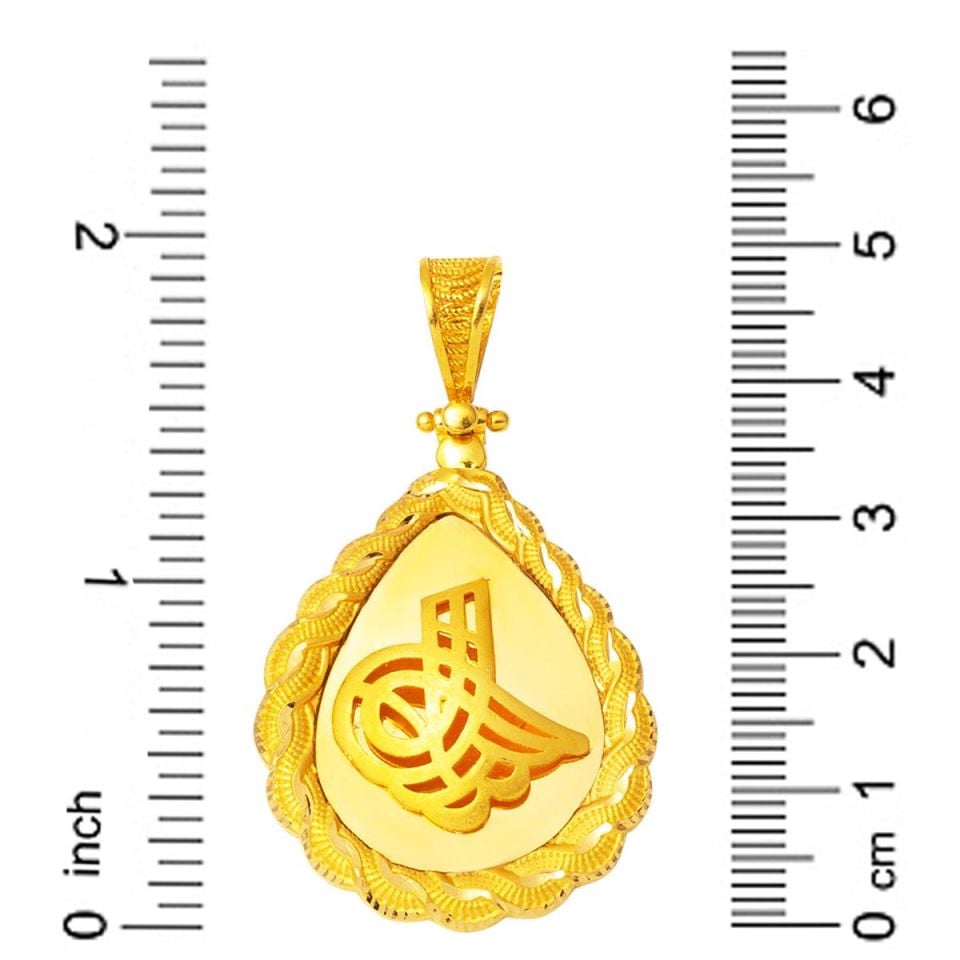 22 Ayar Altın Osmanlı Tuğrası Kolye