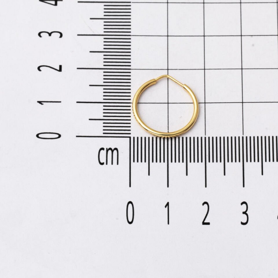 Altın Halka Küpe 14 Ayar 1,5 cm. Çaplı
