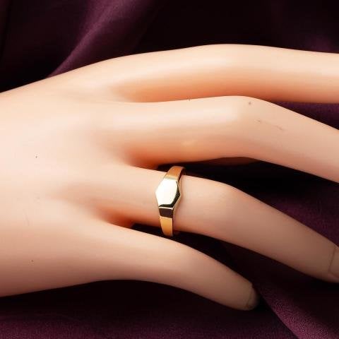 Altıgen Tasarım Serçe Parmak Yüzüğü