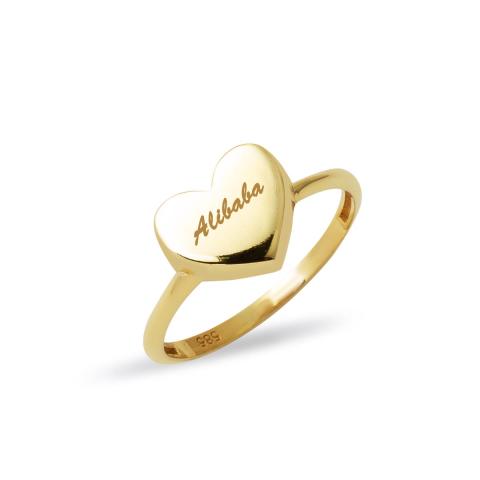 Kalpli Altın Serçe Parmak Yüzüğü