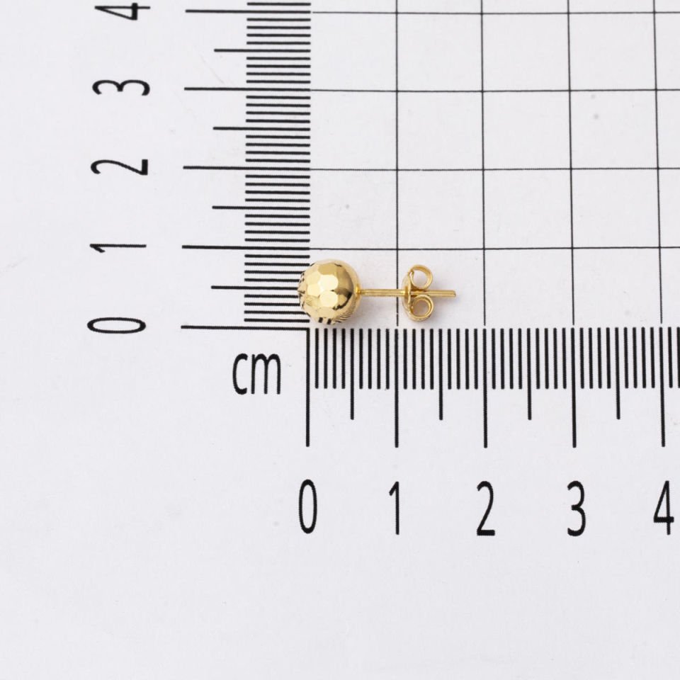Petek 14 Ayar Altın Top Küpe 7 mm.