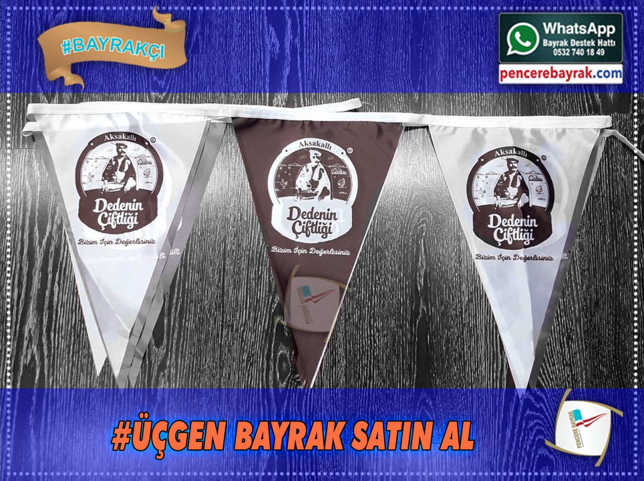 Logo Baskılı Üçgen Bayrak ( 20x30 cm )