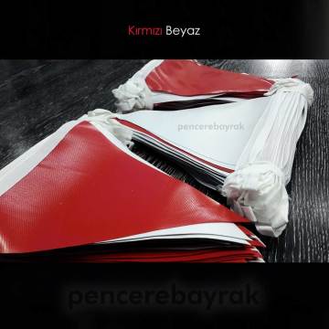 Baskısız Üçgen Bayrak | Kırmızı Beyaz