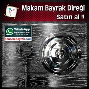 Krom Kaplama Makam Bayrak Direği | 225 cm | Şık ve Dayanıklı