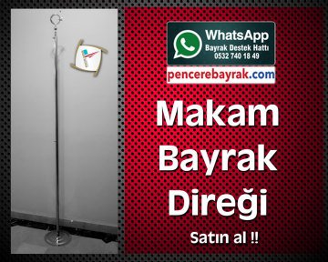 Krom Kaplama Makam Bayrak Direği | 225 cm | Şık ve Dayanıklı
