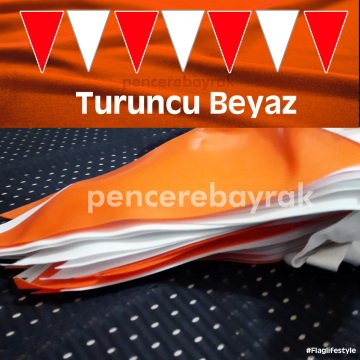 Baskısız Üçgen Flama | Turuncu Beyaz