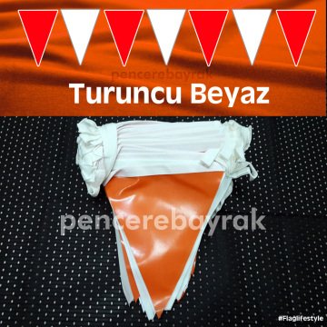 Baskısız Üçgen Flama | Turuncu Beyaz