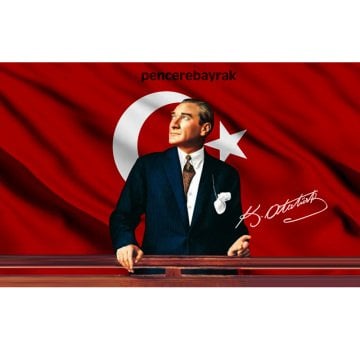 Atatürk Bayrağı ve Türk Bayrak - Özel Kumaş - ATA 01