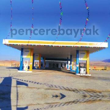Renkli Üçgen Bayrak | Vinil Branda | 25 Metre İpe Dizili Süsleme Bayrak