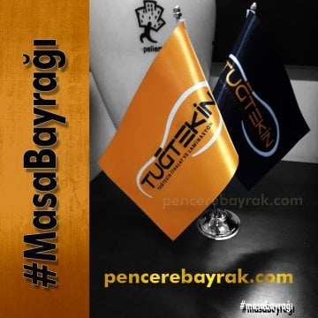 Özel Logolu Masa Bayrak – İkili V Tipi Model – Tuğtekin Örneği