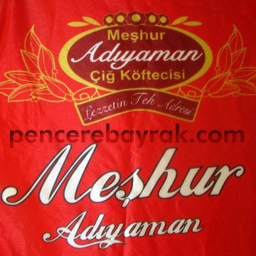 Adıyaman Çiğ Köfte Plaj Bayrağı Tasarımı - 75x300 cm