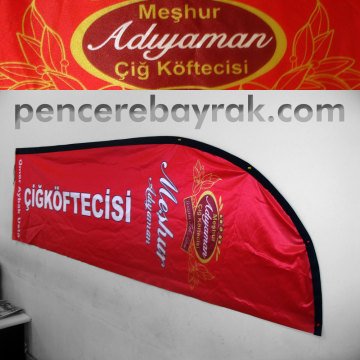 Adıyaman Çiğ Köfte Plaj Bayrağı Tasarımı - 75x300 cm