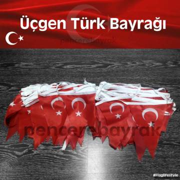 İpe Dizili Üçgen | Türk Bayrağı | Ekonomik Kumaş