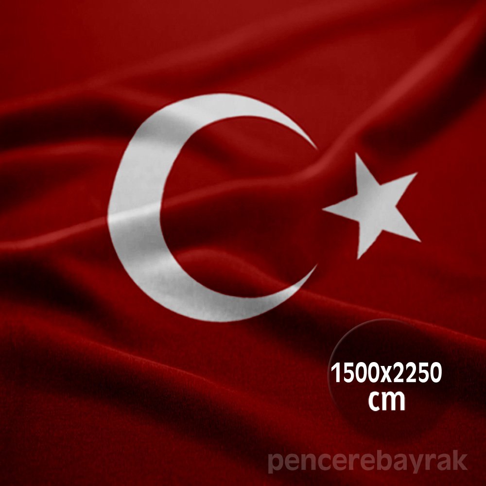 Türk bayrağı 1500x2250 cm Alpaka Kumaş