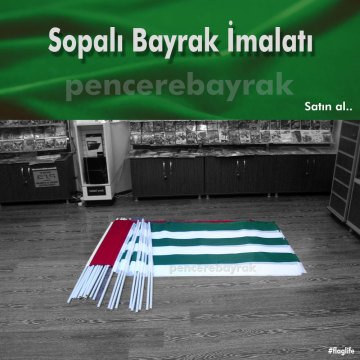 Sopalı Bayrak Flama | Yeşil Beyaz Renklerde