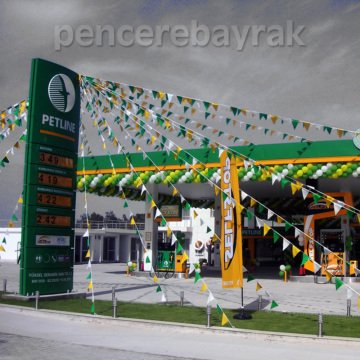 Baskısız Üçgen Bayrak | Yeşil Beyaz Sarı