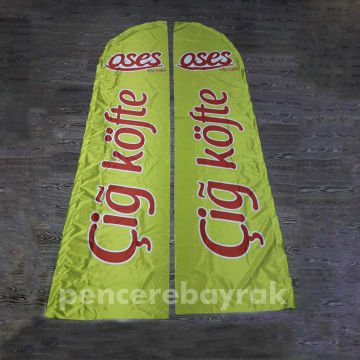 Oses Çiğ Köfte Logolu Yelken Bayrak - Şubeler İçin Profesyonel Tanıtım