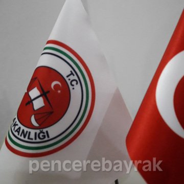 Adalet Bakanlığı ve Türk Bayrağı - Masa Üstü Bayrak Flama
