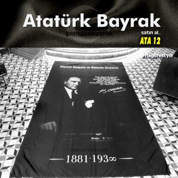 Atatürk Bayrakları - ATA 12 - Raşel Kumaş Baskılı