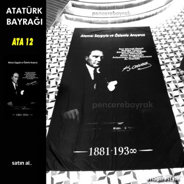 Atatürk Bayrakları - ATA 12 - Raşel Kumaş Baskılı