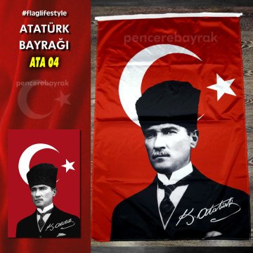 Atatürk Bayrakları 50x75 cm Özel Raşel Kumaşa  Baskılı