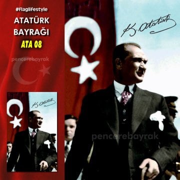 Atatürk Bayrakları - ATA 08 - Özel Kumaş Baskılı