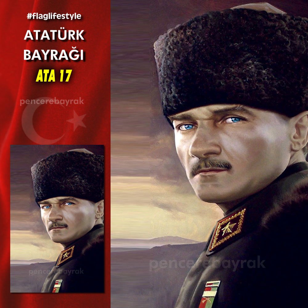 Atatürk Bayrakları - ATA 17 - Özel Kumaş Baskılı