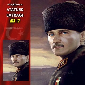 Atatürk Bayrakları - ATA 17 - Raşel Kumaş Baskılı