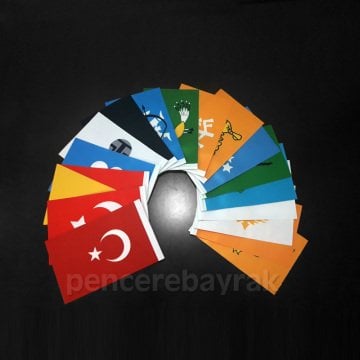 17 Türk Devleti | Masa bayrakları seti Lüks Kalite