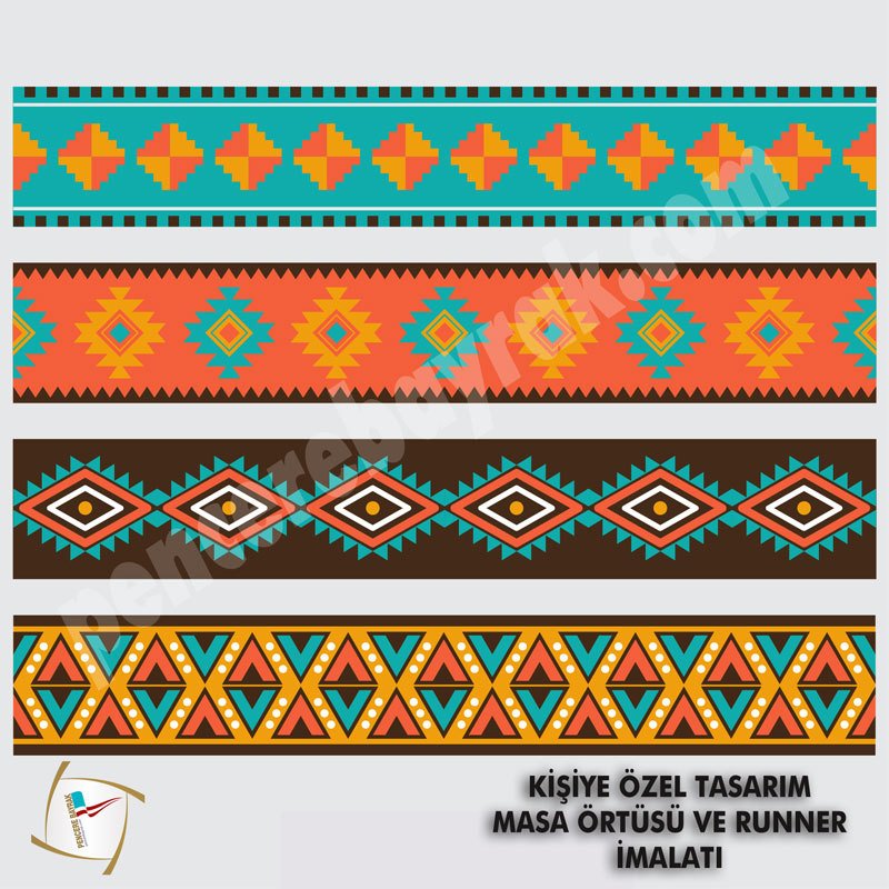 Dijital Basklı Runner Size Özel Veya Hazır CR-002-RUNNER