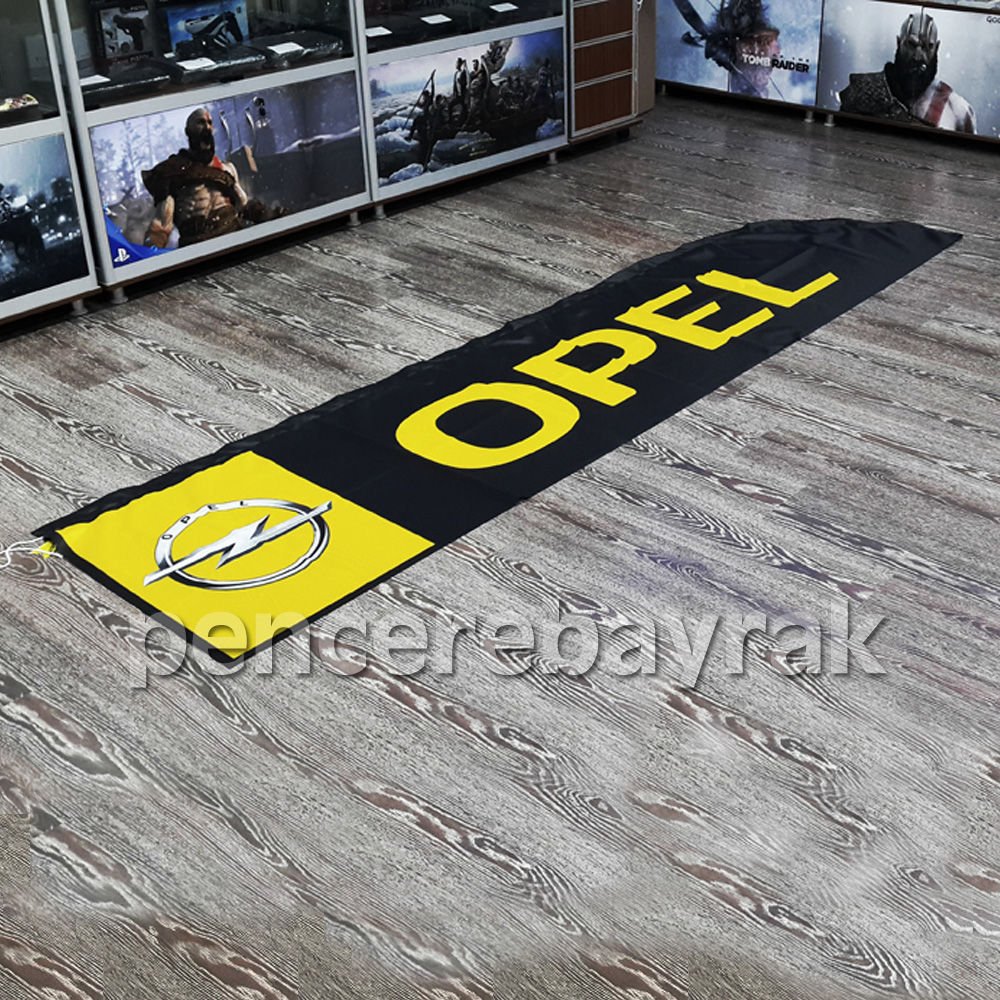 Opel İçin Özel Tasarım Yelken Bayrak - Profesyonel Tanıtım Çözümleri