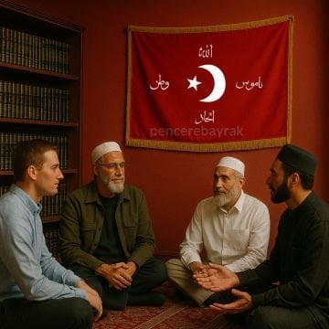Osmanlı Ters Savaş Sancağı 100x150 cm Çift Kat Saten Kumaş
