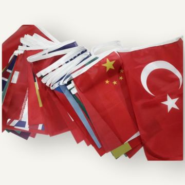 İpe Dizili Ülke Bayrakları - 25 mt Etkinlikleriniz İçin Kaliteli ve Şık Çözümler!