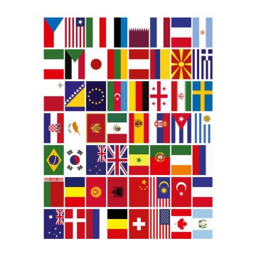 Ülke Bayrakları ( İpe dizili ) 25 metre de 55 Ülke Bayrağı