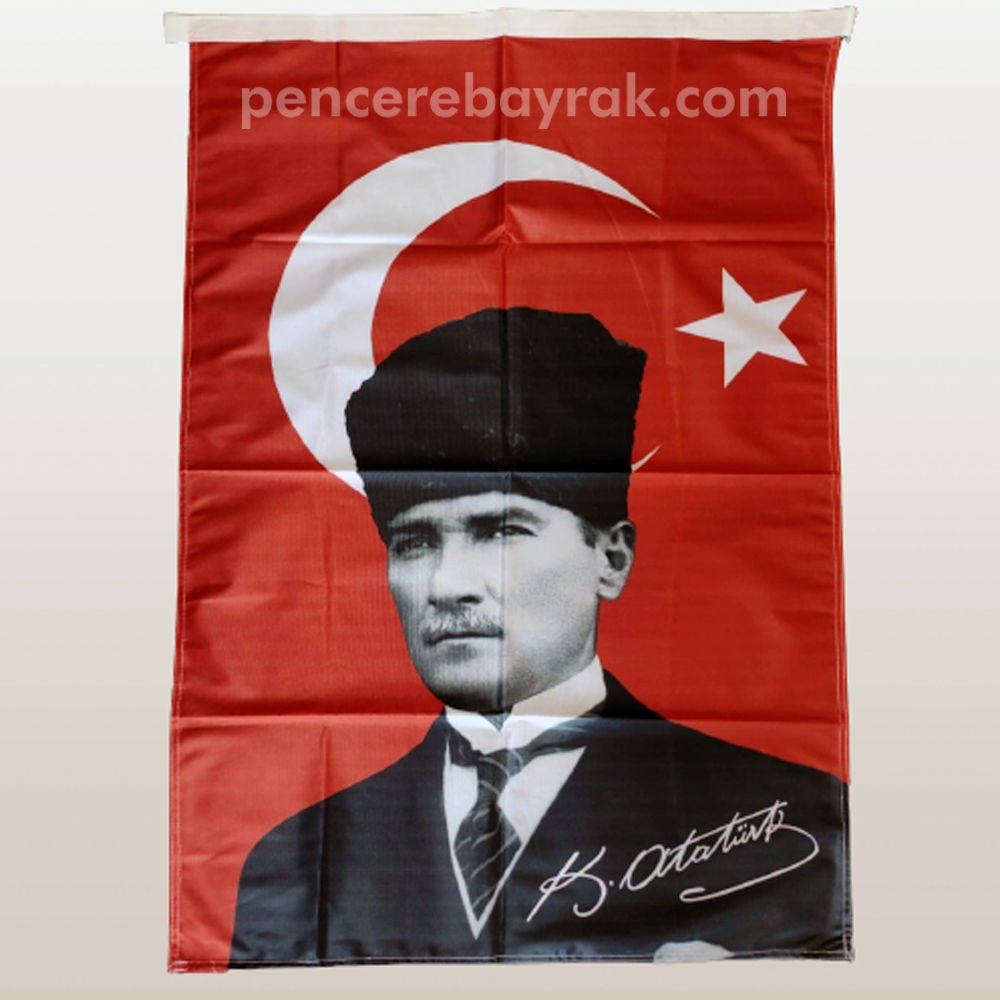 70x105 cm Atatürk Bayrağı Raşel Kumaşa Baskılı ATA:02