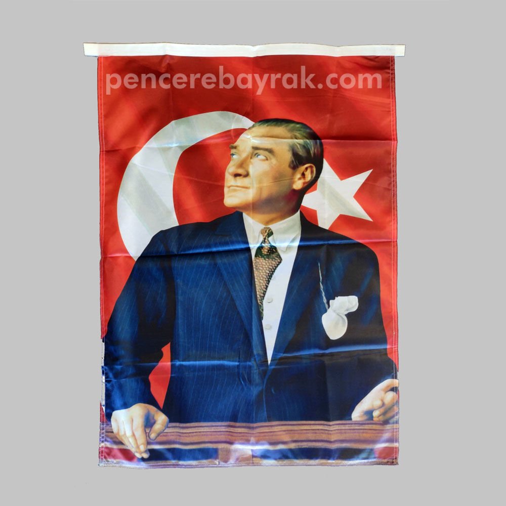 70x105 cm Atatürk Bayrağı Raşel Kumaşa Baskılı ATA:01