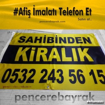 Bez Afiş Sahibinden Kiralık Yazısı Sarı Siyah Renk